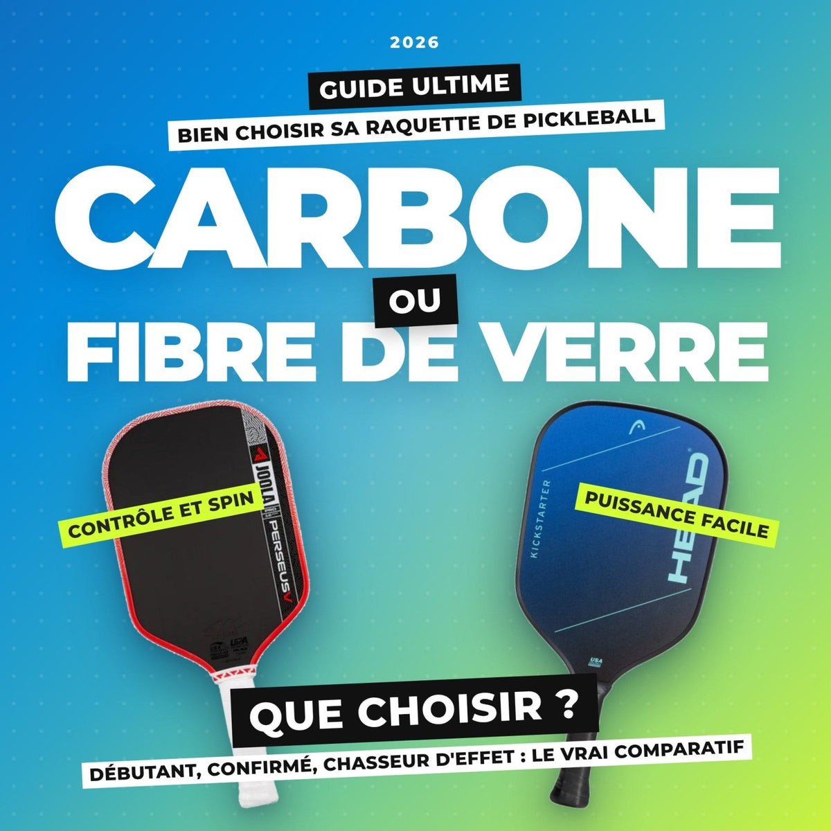 Raquette de pickleball en carbone ou en fibre de verre : que choisir ? - Univers Pickle