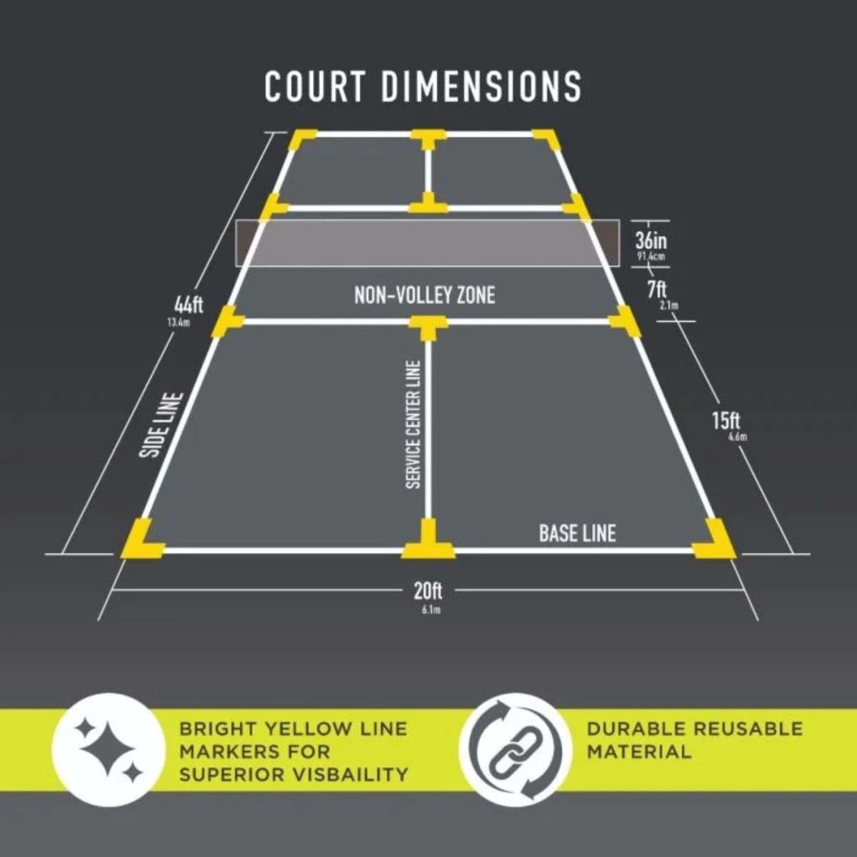Franklin - Lignes de marquage Franklin pour terrain de pickleball