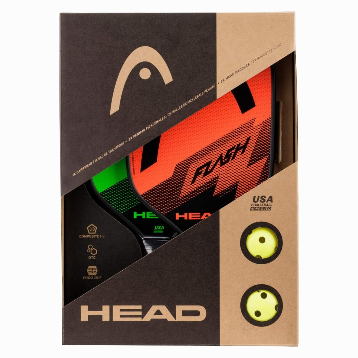 HEAD - Kit HEAD Pickleball Flash - Raquettes et balles
