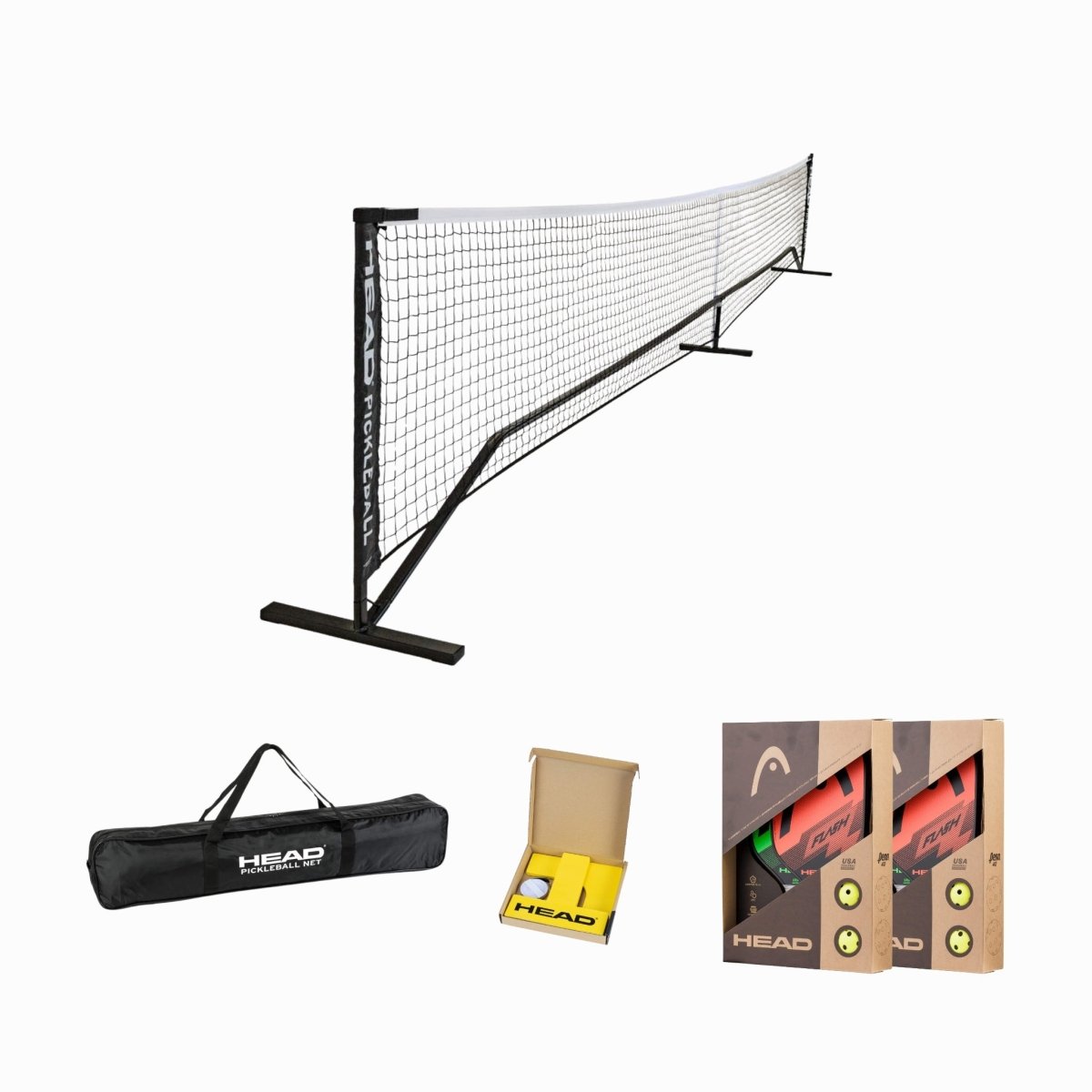 HEAD - Pack HEAD pour 1 court de pickleball avec 4 raquettes + 4 balles