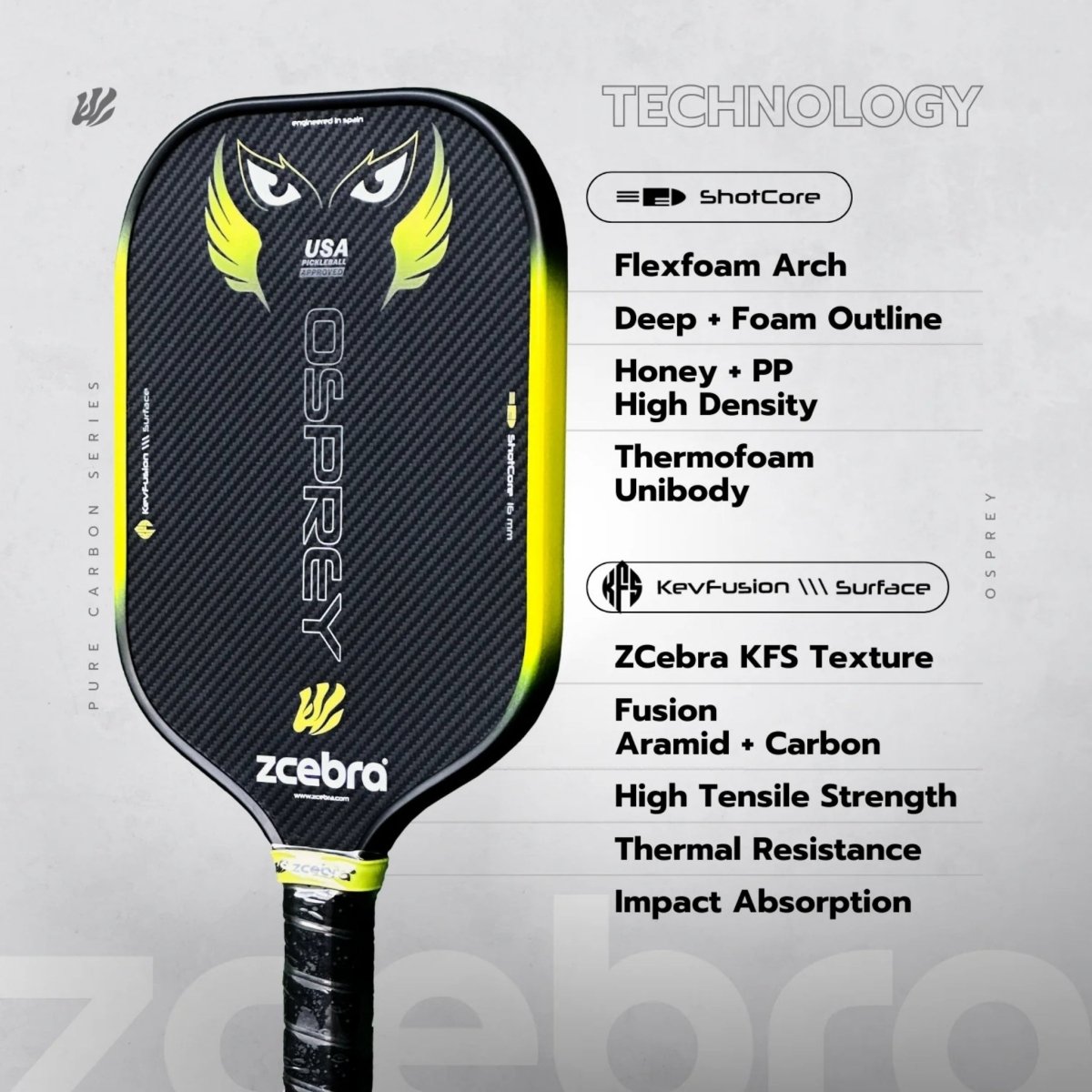 Zcebra - Raquette Zcebra Osprey ShotCore