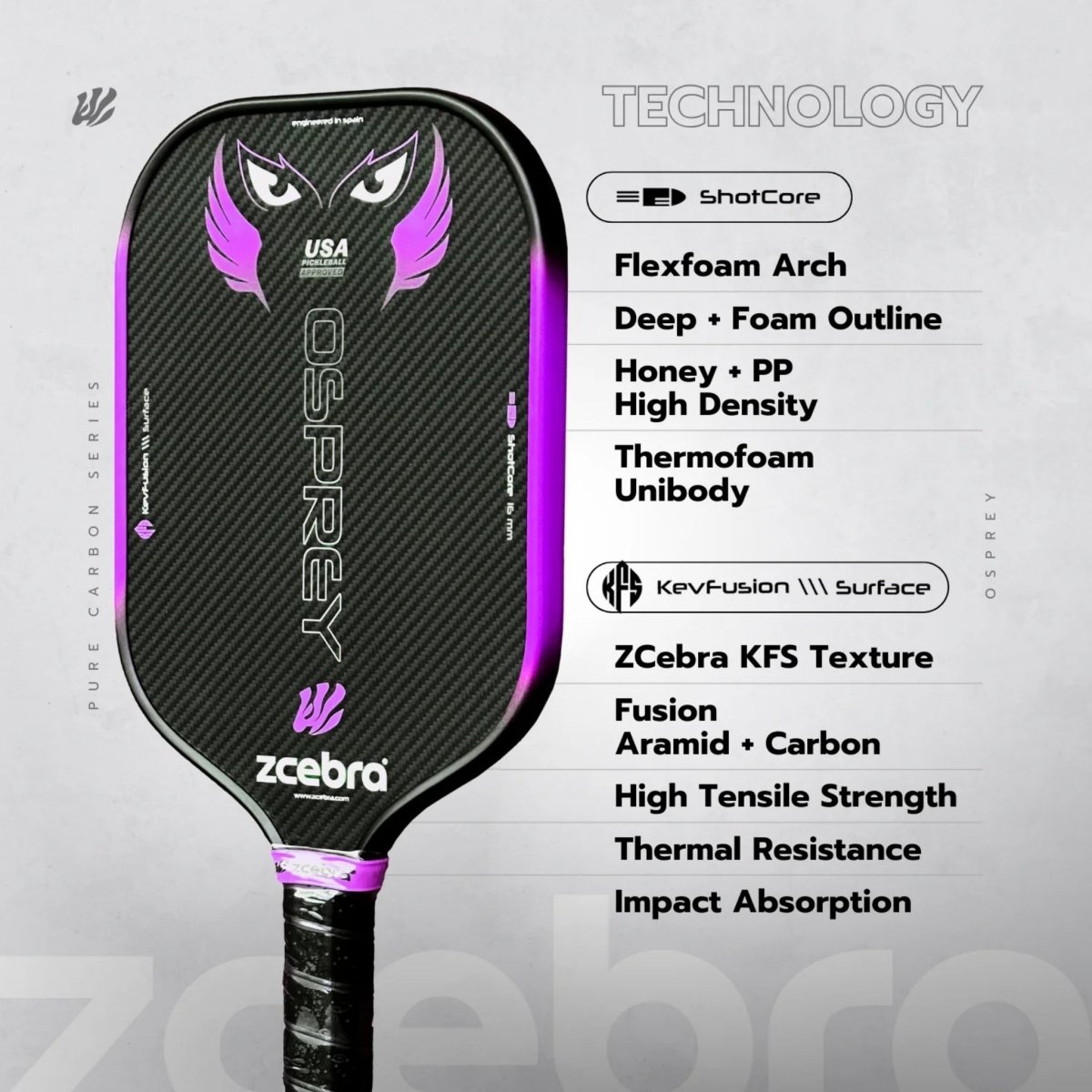 Zcebra - Raquette Zcebra Osprey ShotCore